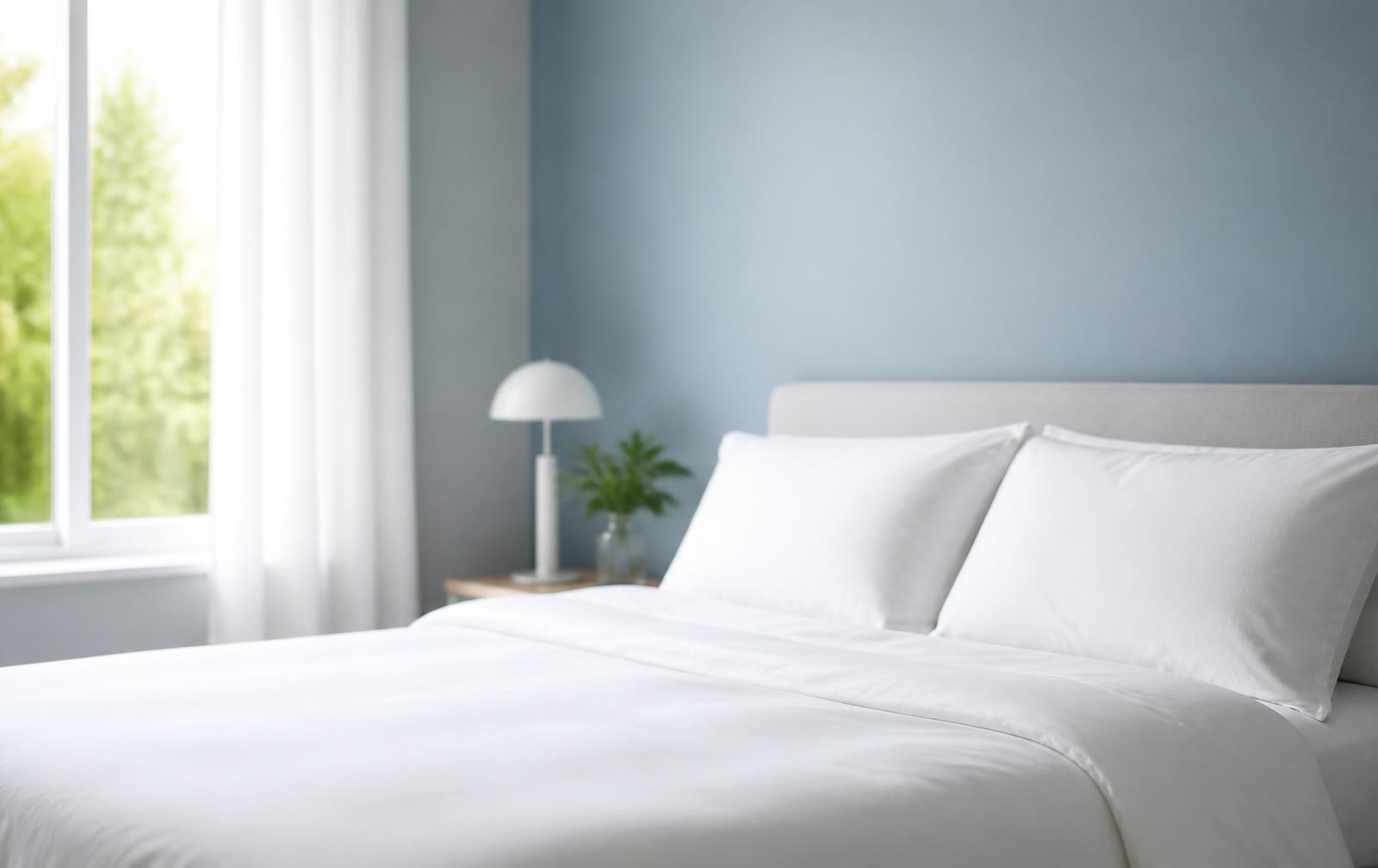 Bedroom made up with white Allergy Care barrier bedding
